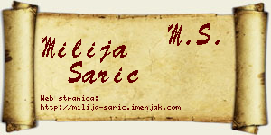 Milija Sarić vizit kartica